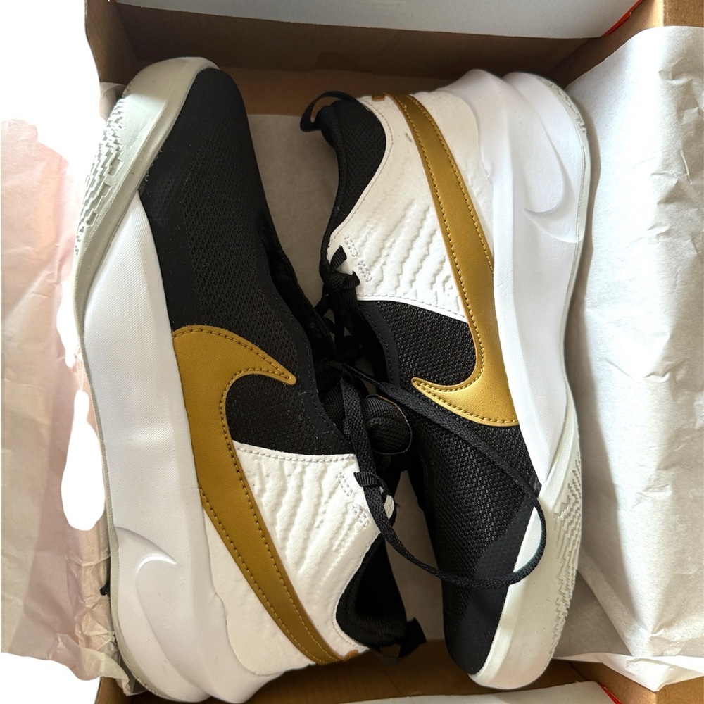 Nike team hustle D 10 Kids Sneakers - Black, White, Gold
